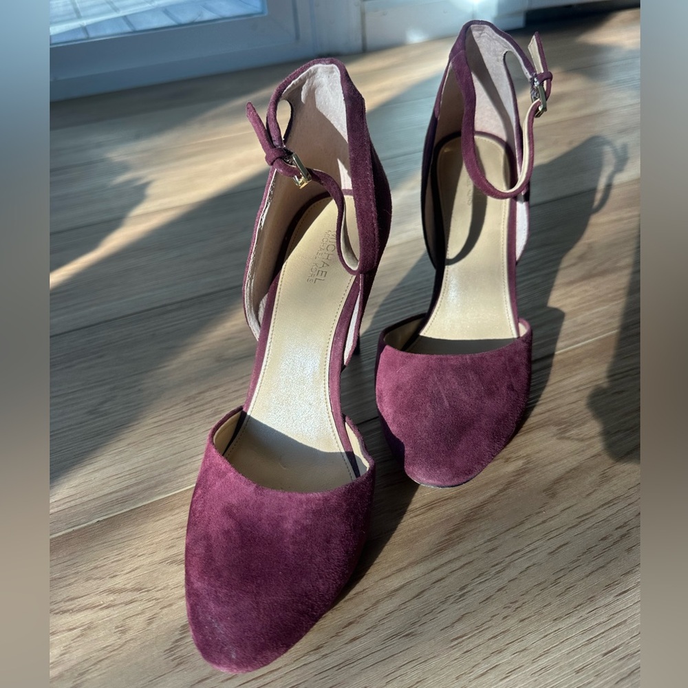 Michael Kors Burgundy Suede Ankle-Strap Heel size 8.5 - Picture 8 of 8